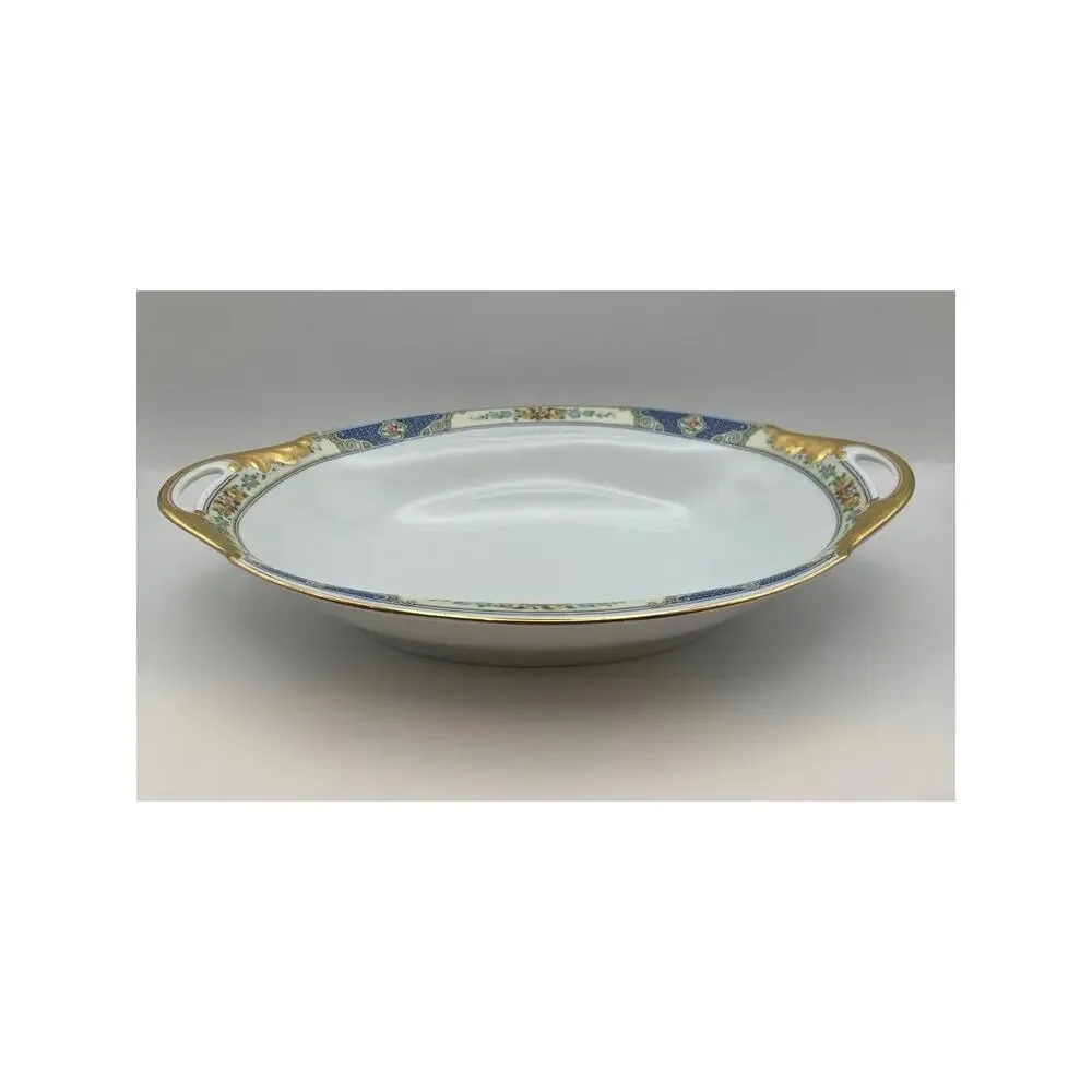VTG Bohemia Ceramic Works Cecil Pattern Large Oval Au Gratin Dish Czechoslovakia